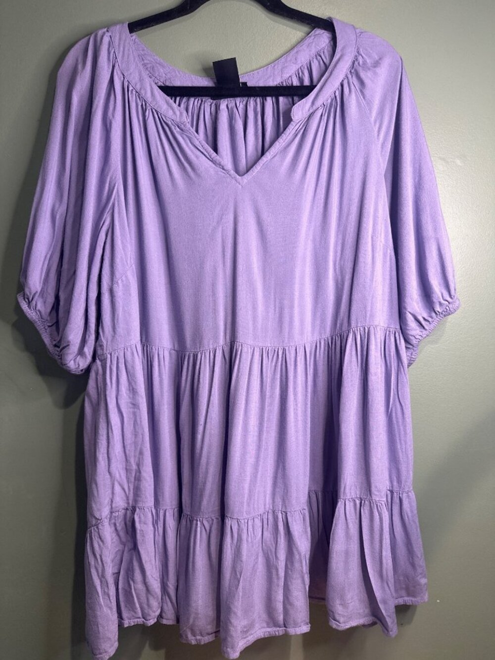 Societie+ Womens 16 Lavender Tiered Tunic Top 100% Viscose Boho Peasant